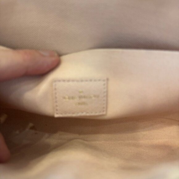 Louis Vuitton Damier Azul Pochette Felicie Chain Wallet in Rose Ballerine - Picture 10 of 16